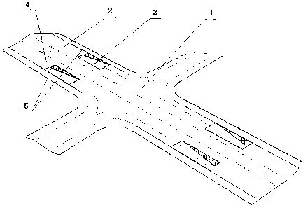 U-shaped turnabout culvert road for realizing micro interchange at level crossing of urban built-up area