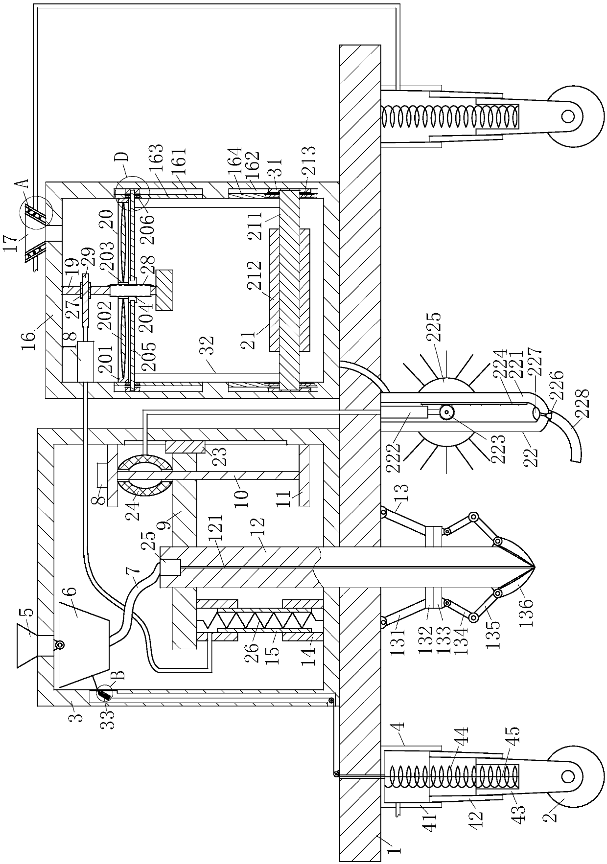 Traditional Chinese medicinal material seeding and watering integrated equipment