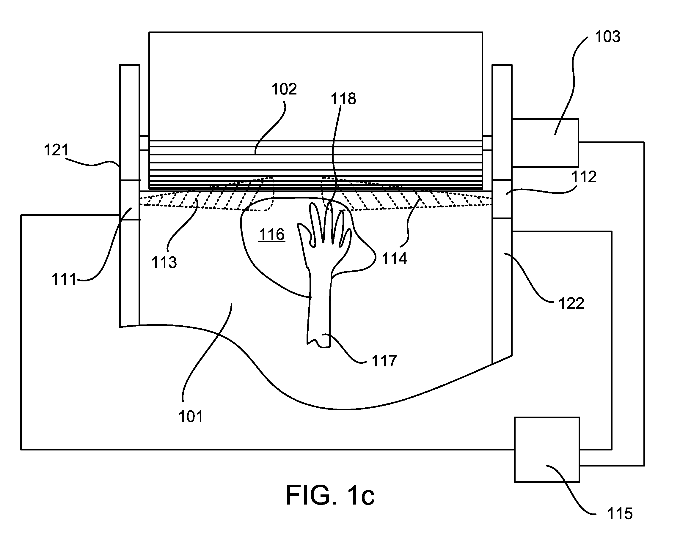 Operator safety device for a machine having sharp implements