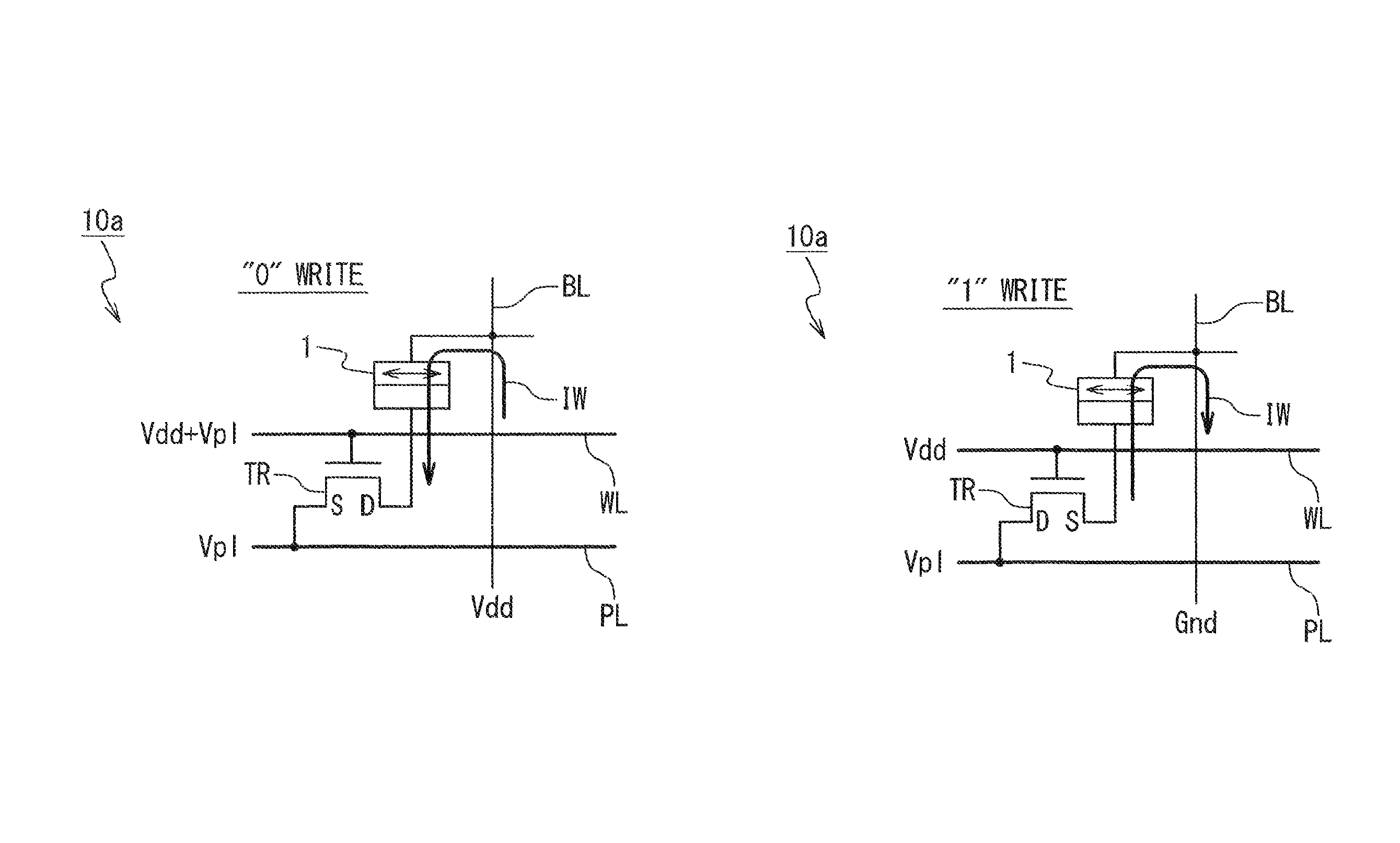 MRAM having variable word line drive potential