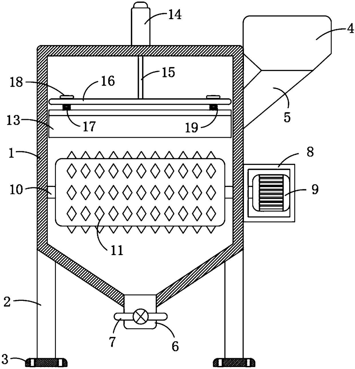 Crushing and pressing device for plastic product recycling