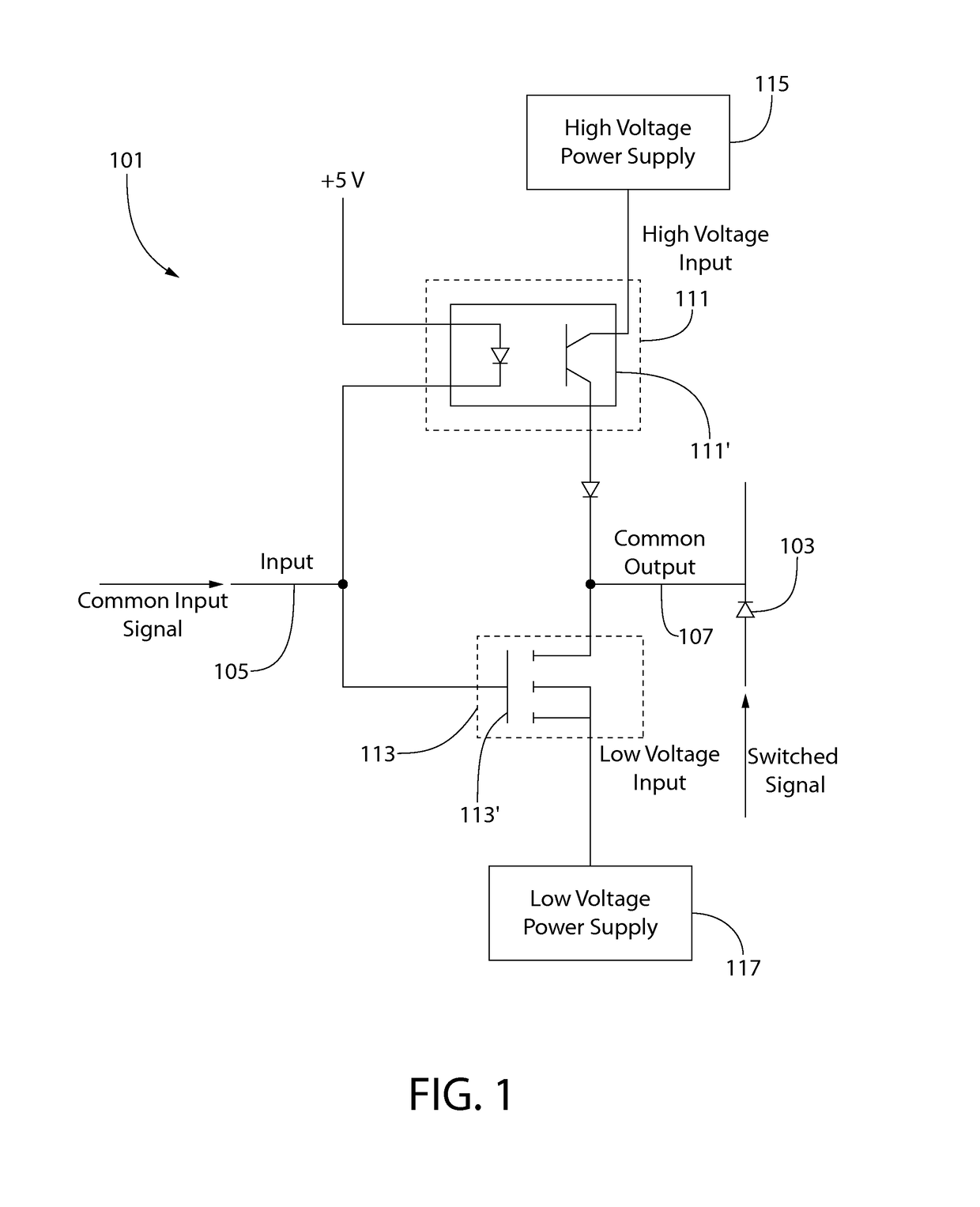 High speed high voltage switching circuit