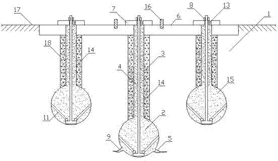 Star component-anchor rod-ball foundation and construction method thereof