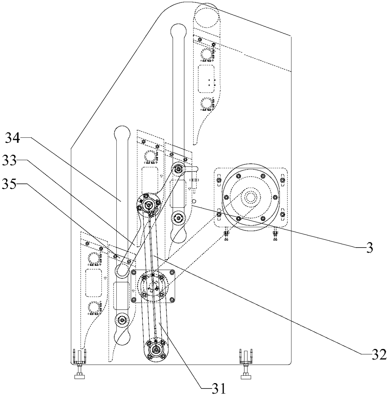 Multi-stage lifting and feeding device of automatic bamboo breaking machine