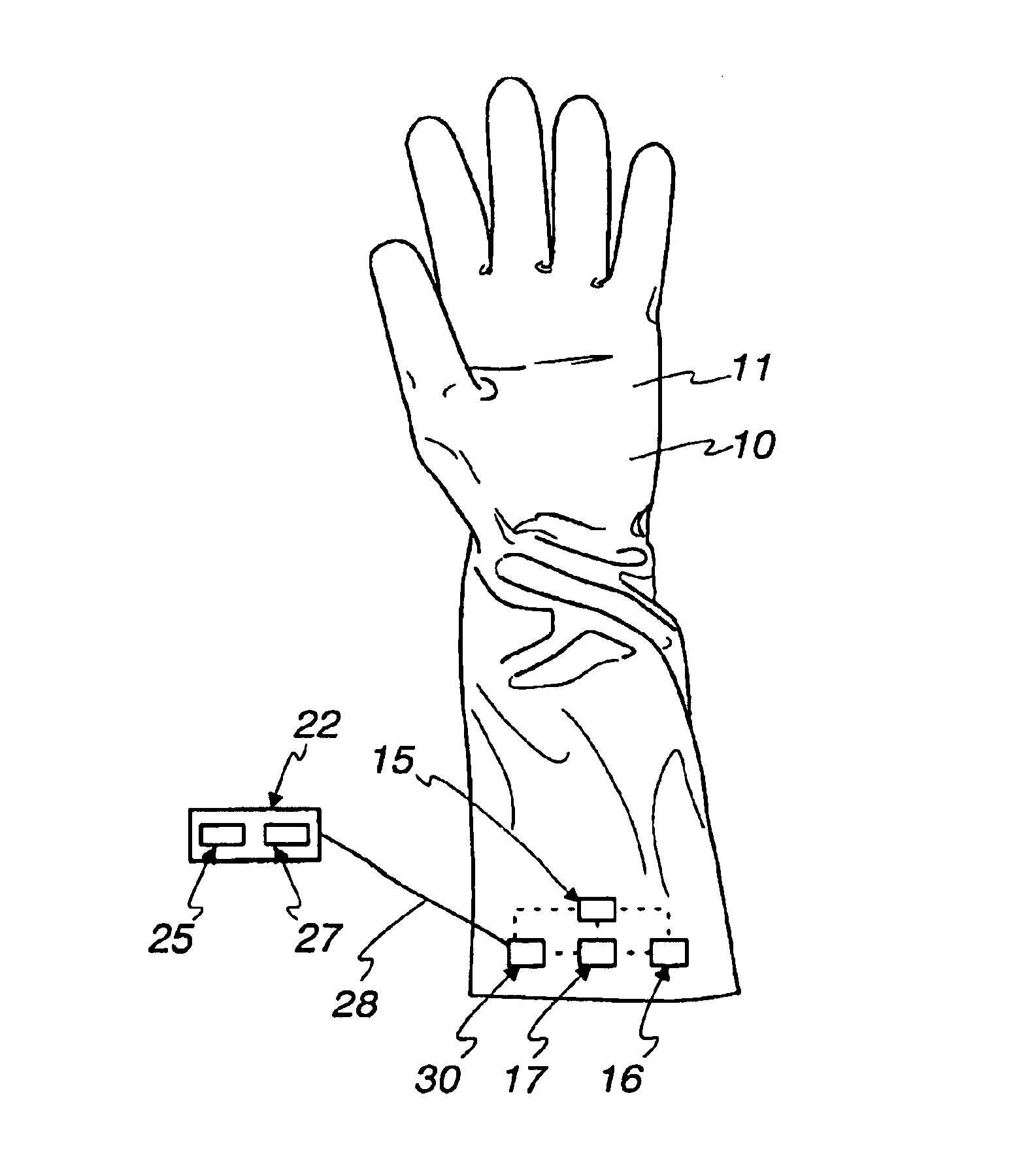 Communicative glove containing embedded microchip