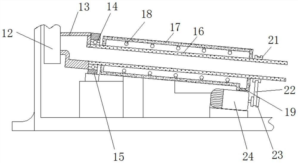 A wood grinding device with the function of dust suppression and dust removal by using the principle of negative pressure