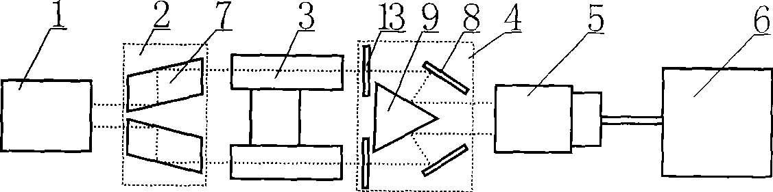 Method and equipment for digitized detection of double-plain shaft parallelism of optical instrument