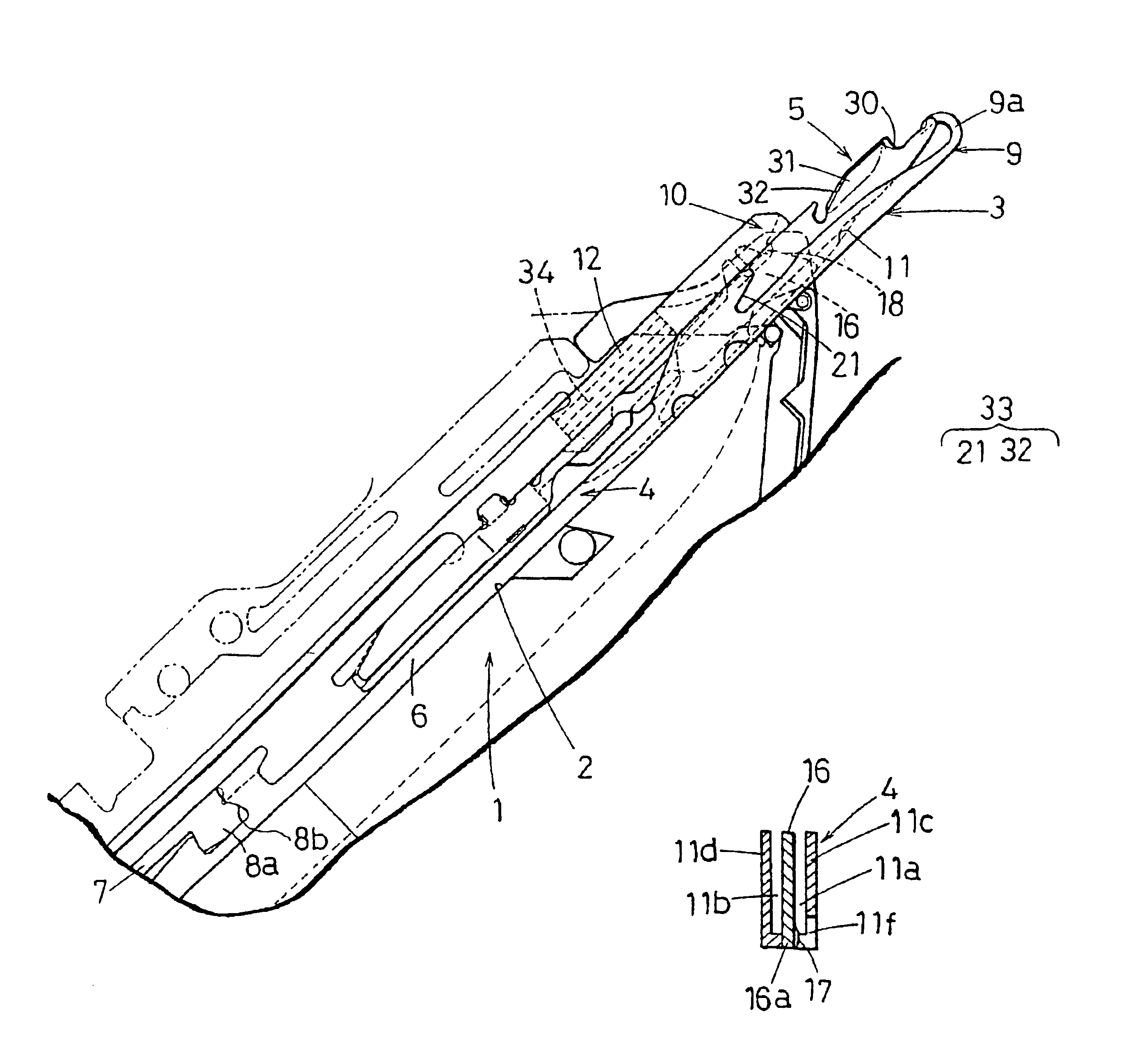 Composite needle of knitting machine