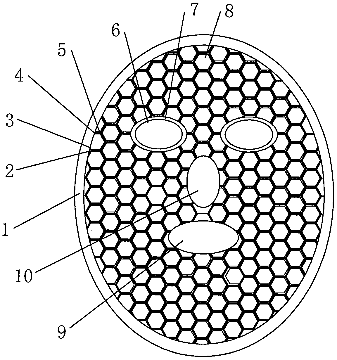 Facial mask containing active peptide components