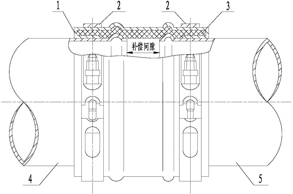 Connection structure for air flue pipe on airplane