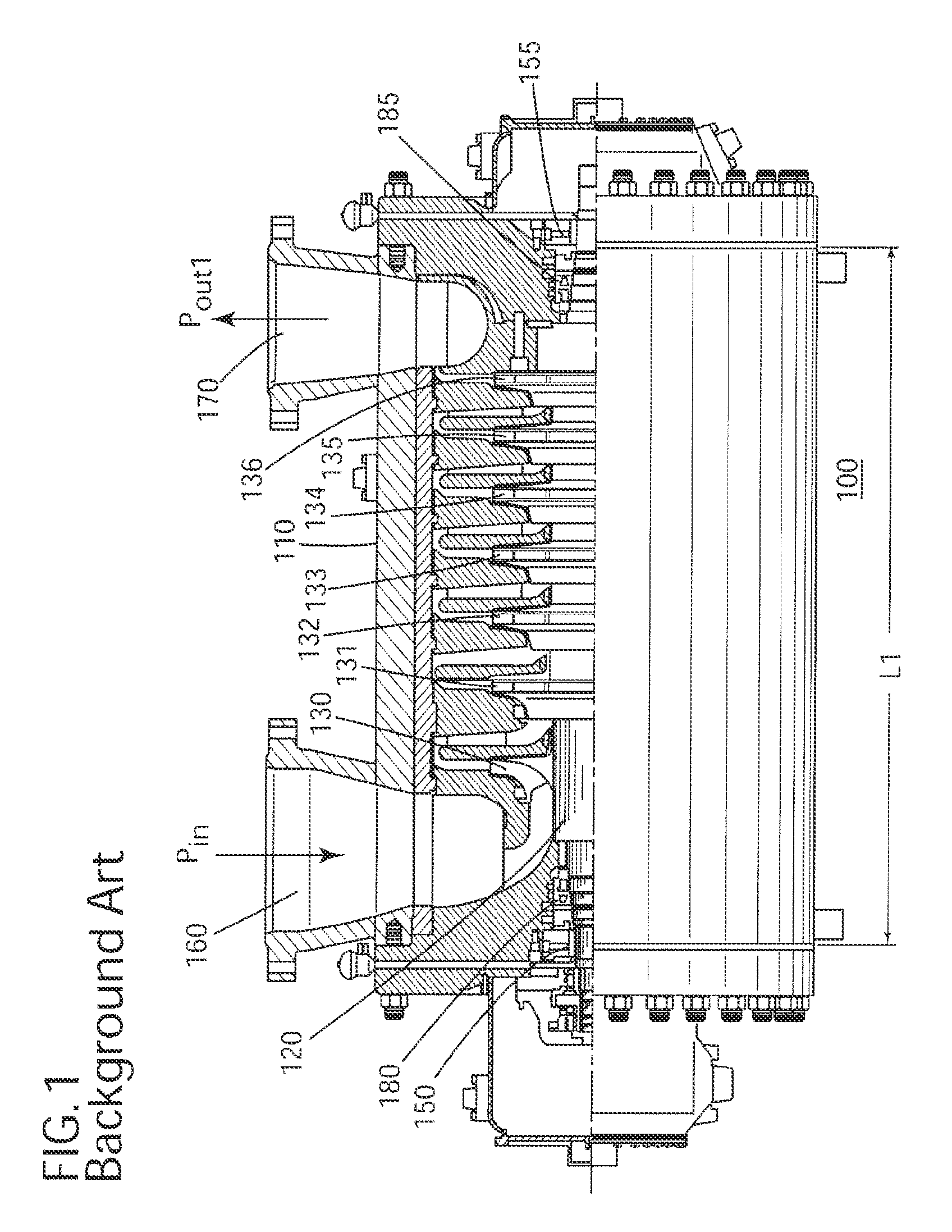 Mid-span gas bearing