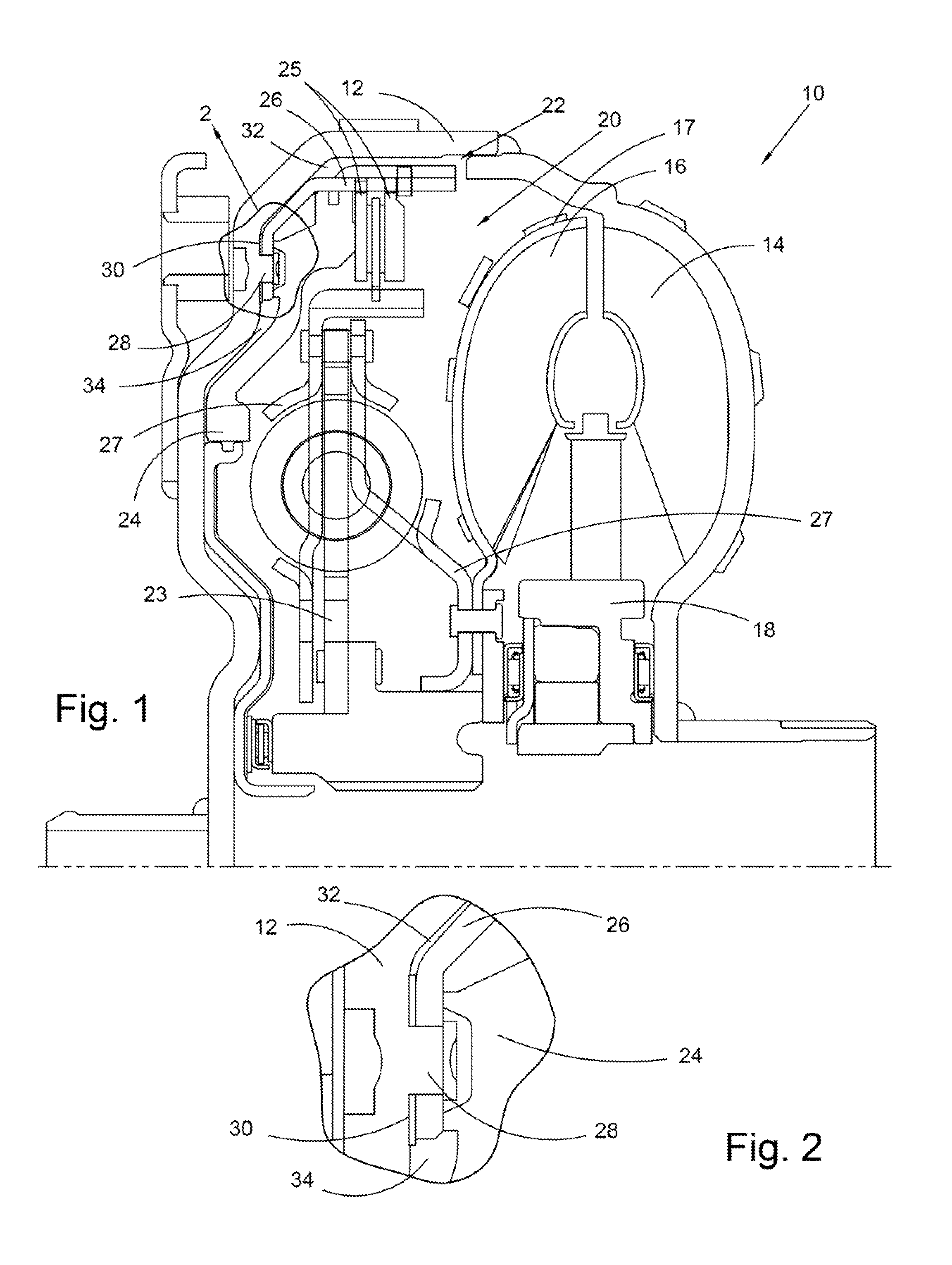 Clutch retainer sealed to cover