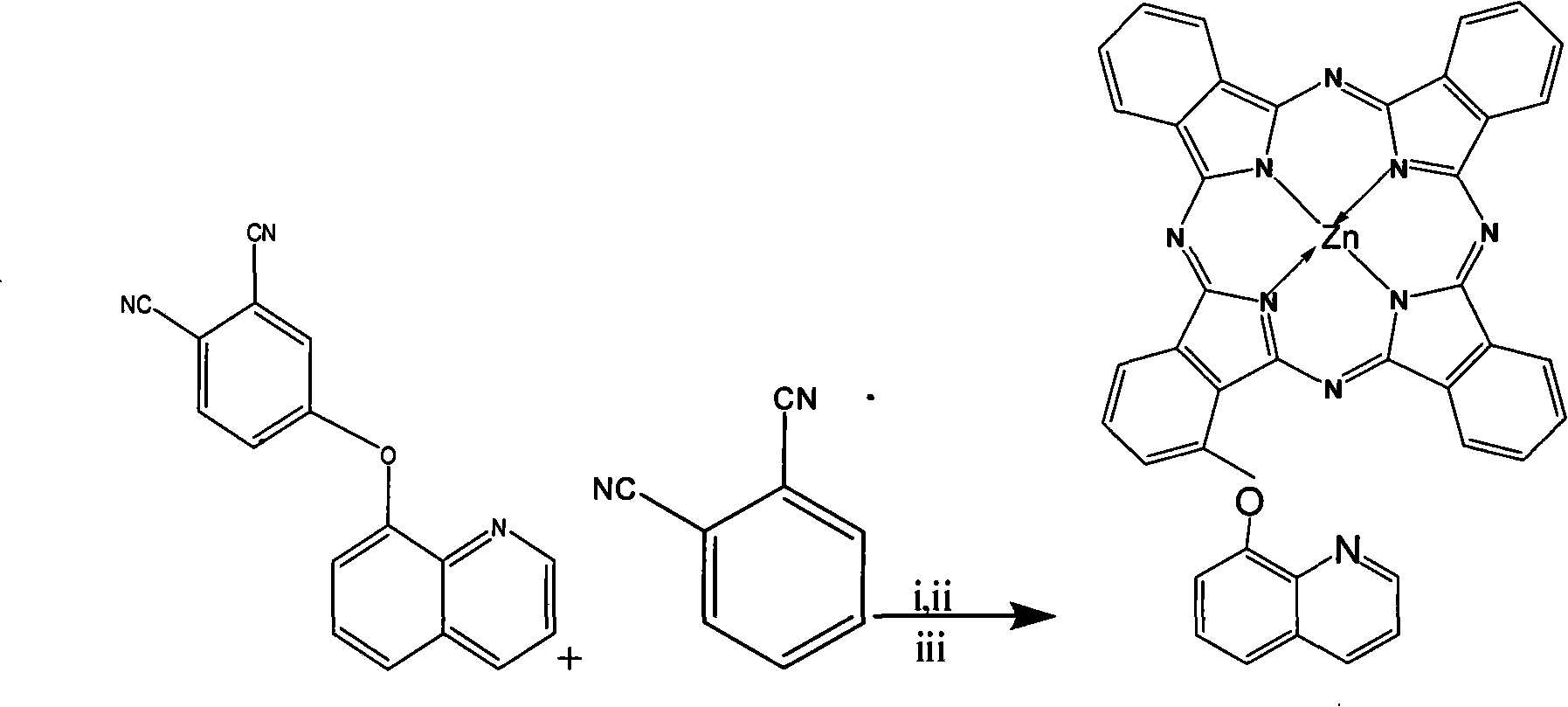 Alpha-(8-quinolineoxy)mono-substituted zinc phthalocyanine and preparation method thereof