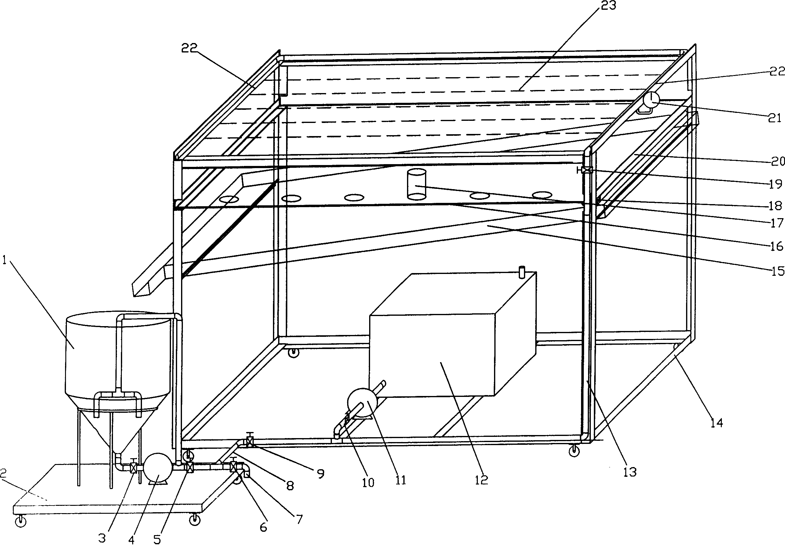 Microirrigation water-irrigating device anti-blocking and hydraulic performance integrated test device