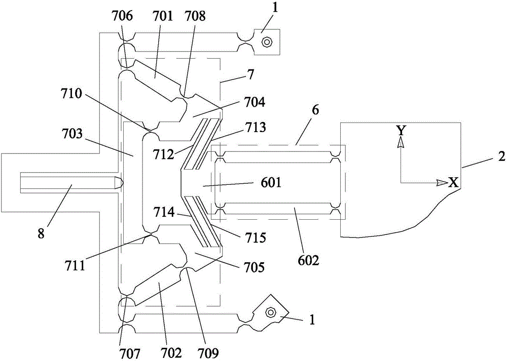 Two-degree-of-freedom flexible parallel mechanism for motion decoupling