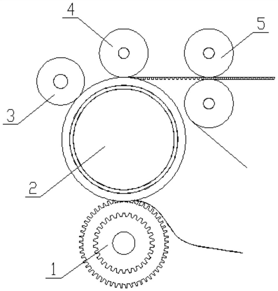 A double-sided corrugated paper forming roll set