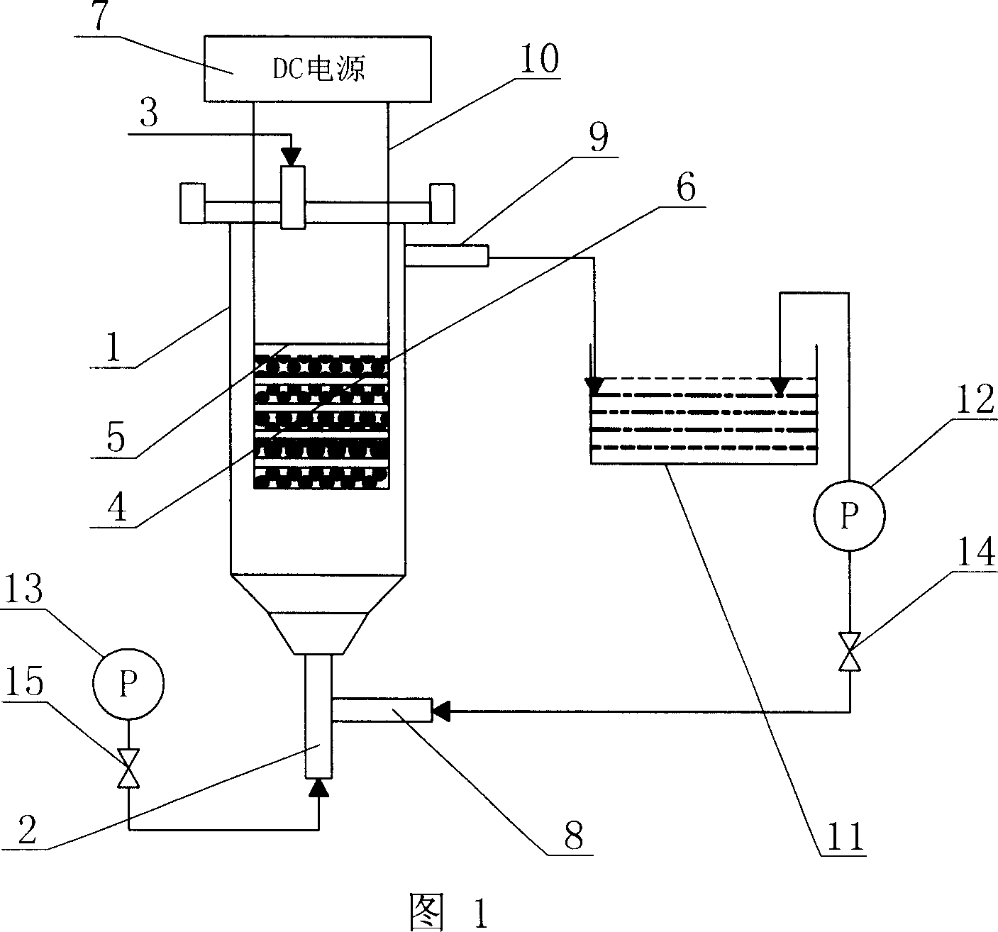 Fluid bed three-dimensional electrode reactor for treating organic waste water