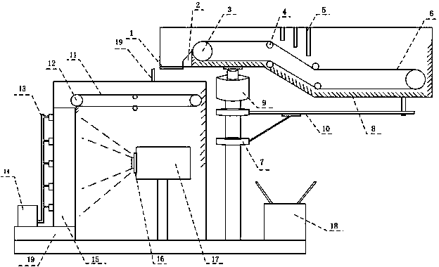 Apparatus and method for on-line sampling and detecting of lifting type tobacco strip for threshing and redrying factory