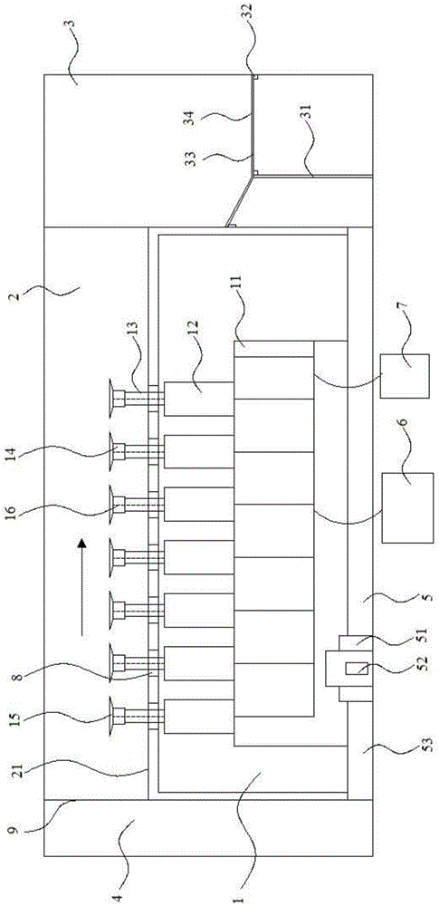 Glass machining system for filtering grinding liquid and adjusting absorption intensity