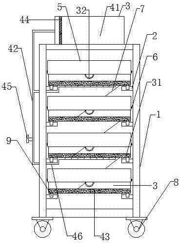 Breeding device for artificial breeding of juvenile turtles