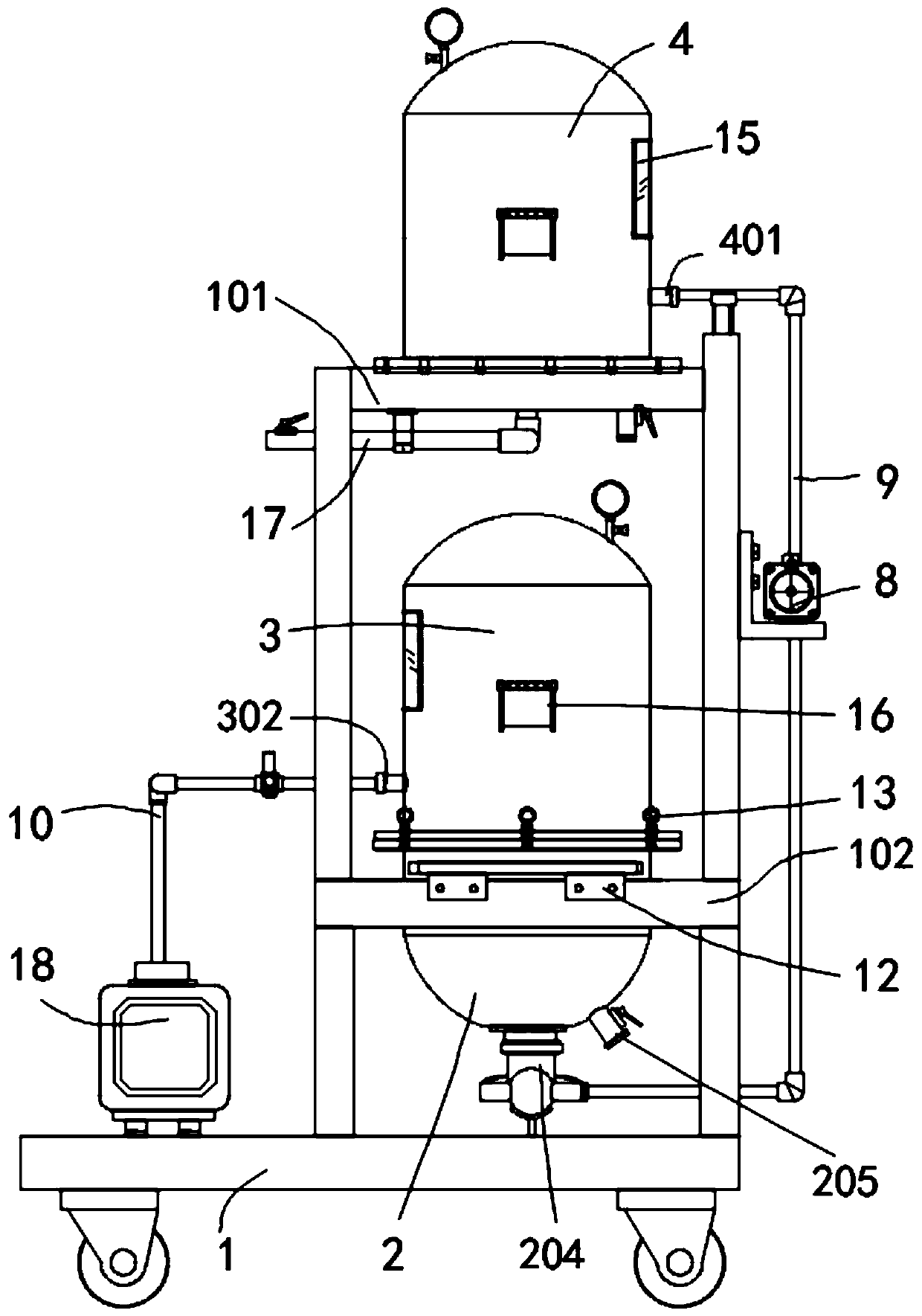 Overlapped tower type double-filtration filter