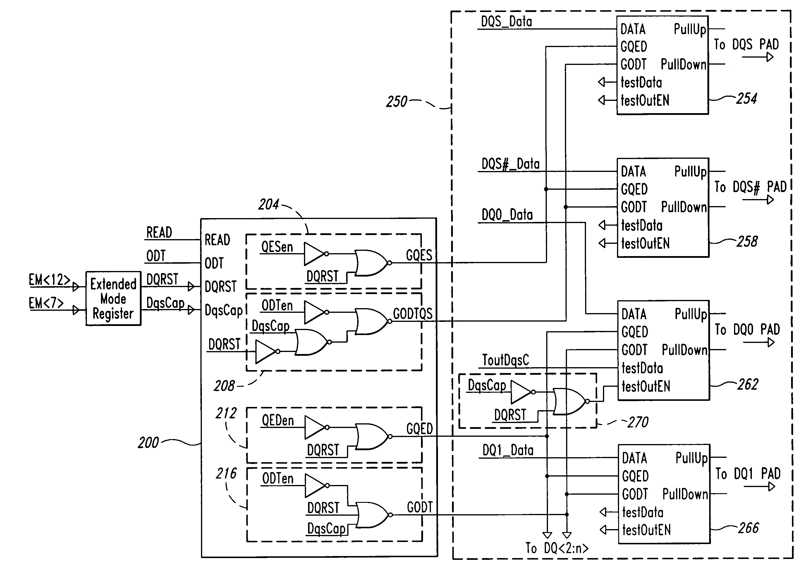 Apparatus and method for independent control of on-die termination for output buffers of a memory device