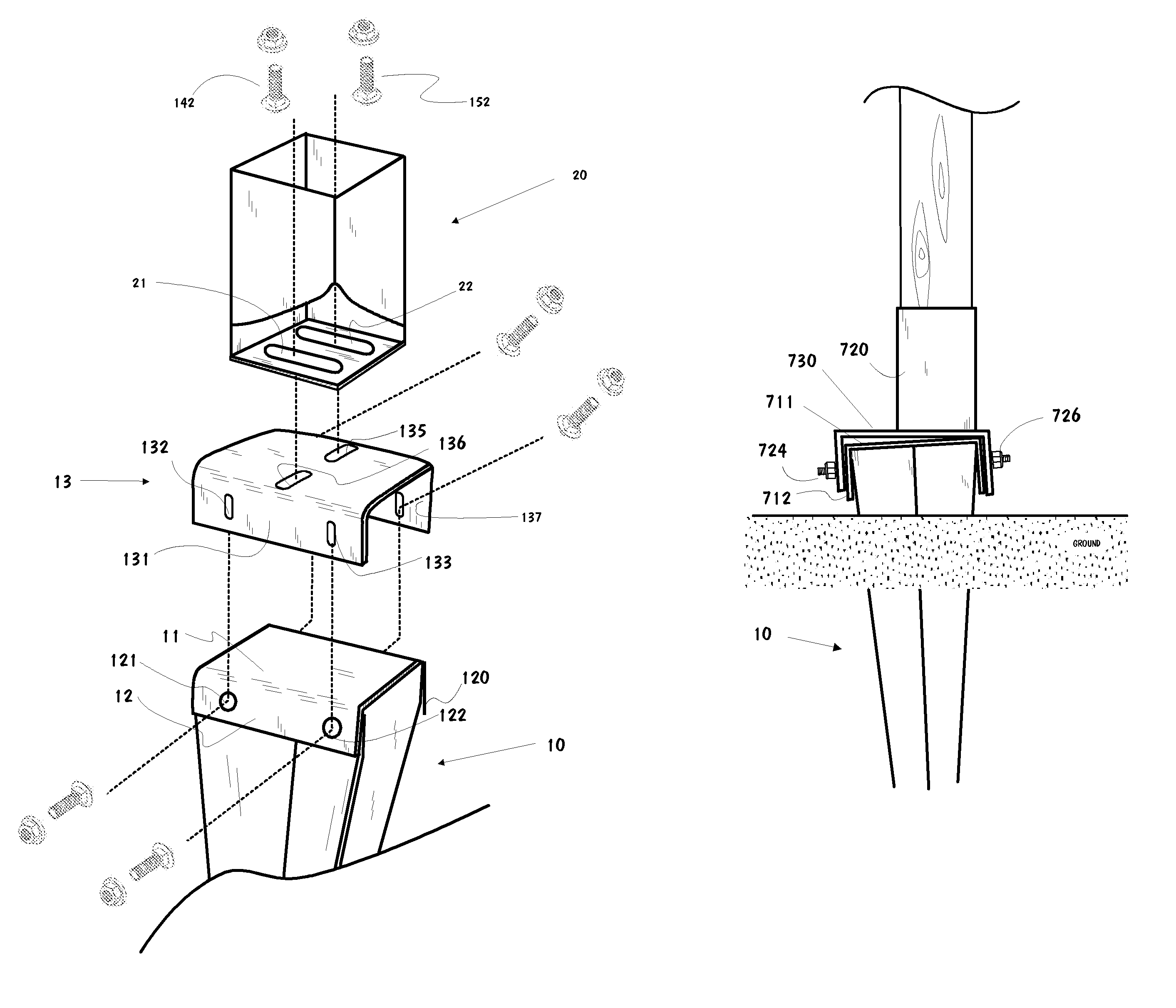 Ground anchor with tilt compensation