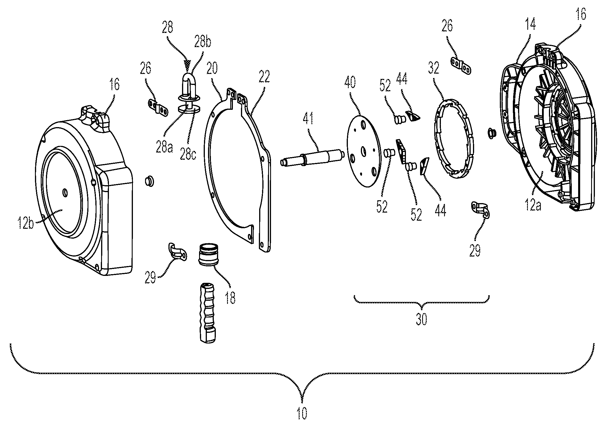 Retractable lanyard lock mechanism