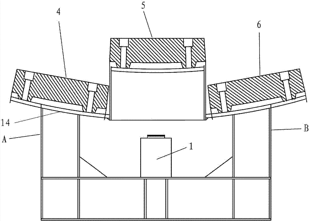 Device for rapid replacement of blast furnace cooling wall through external jacking without lowering stockline and construction method thereof