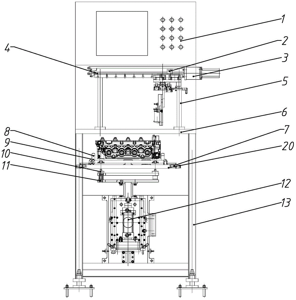 Laser measuring machine of cylinder cover valve collet