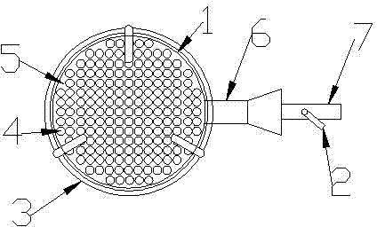 Simple dual-injection-pipe energy-saving cooker with circular windproof bracket with holes