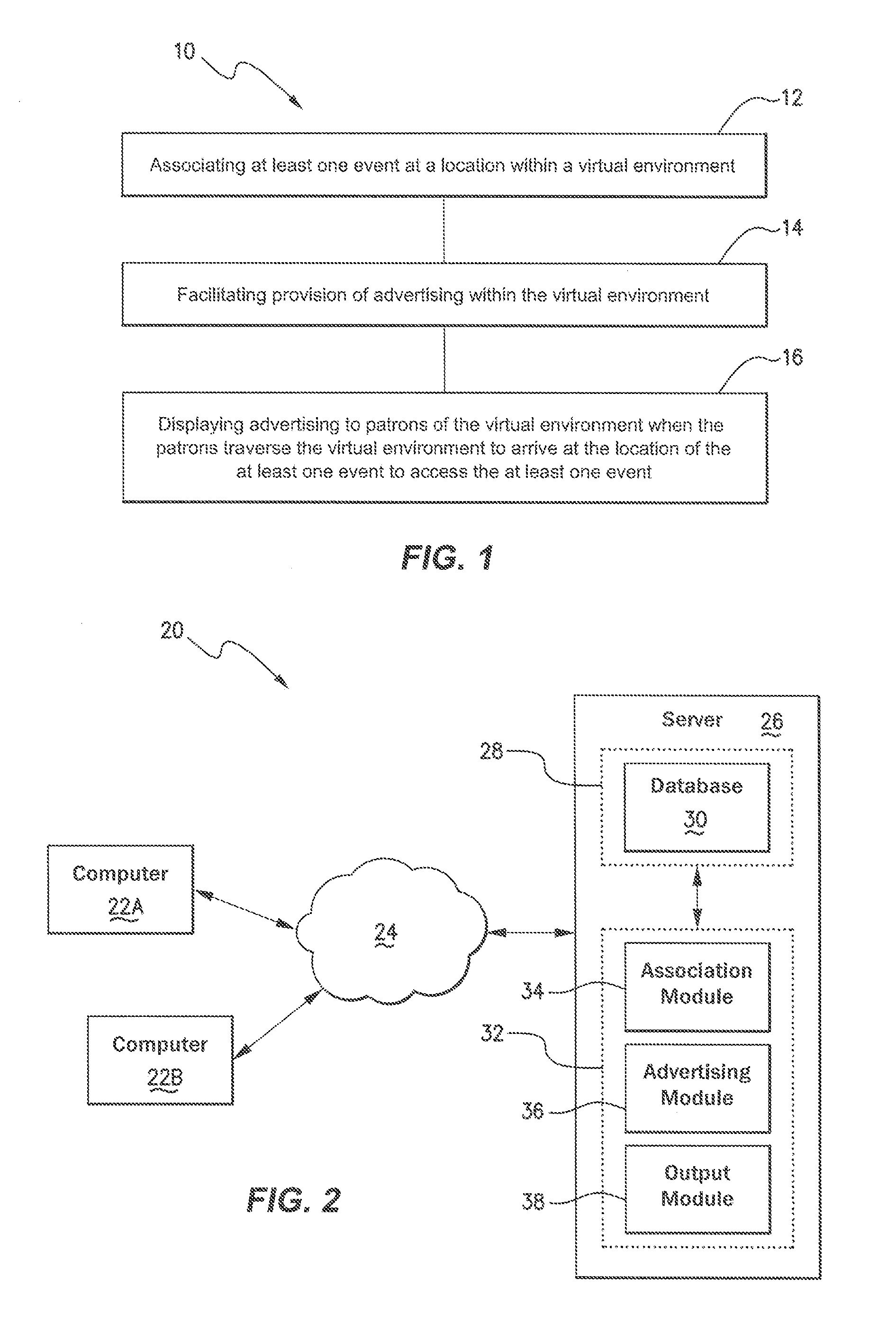 Method and system for providing advertising in a virtual environment