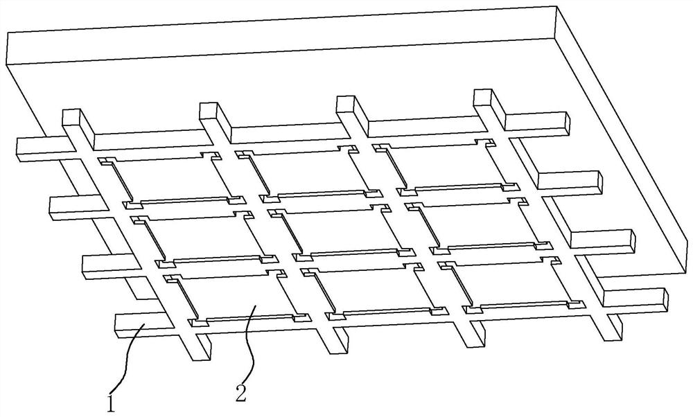 Indoor suspended ceiling structure and construction method thereof