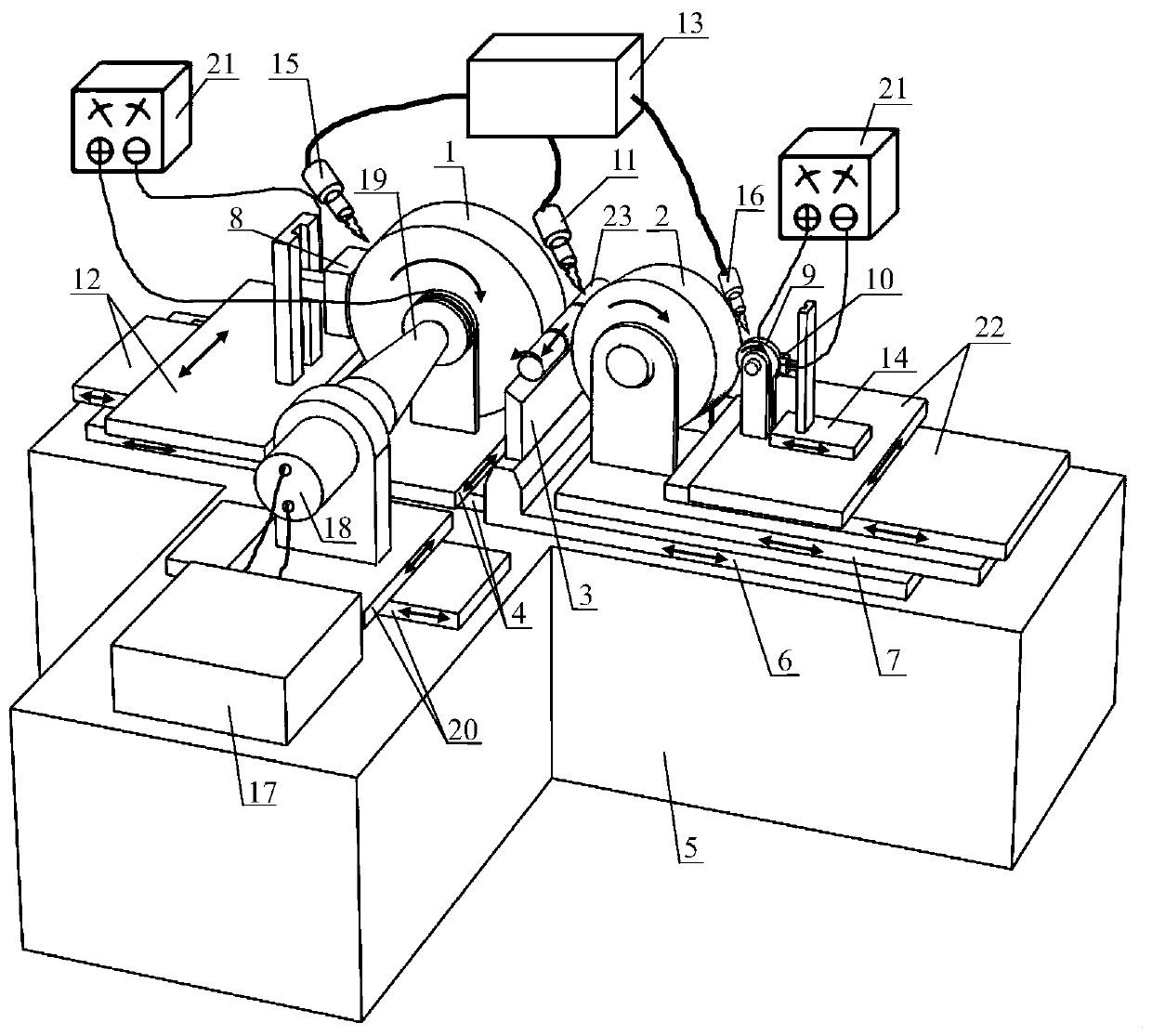 Ceramic cylindrical roller penetrating type centerless grinding machining method and device