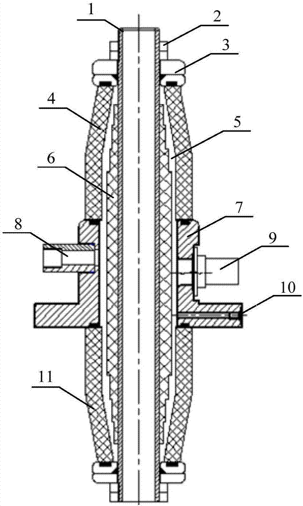 Experiment model device of oiled-paper condenser bushing