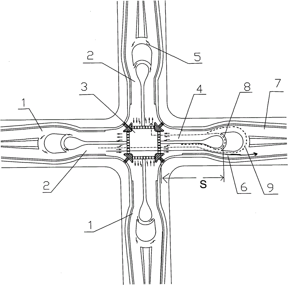 High-efficiency passing method for road intersection