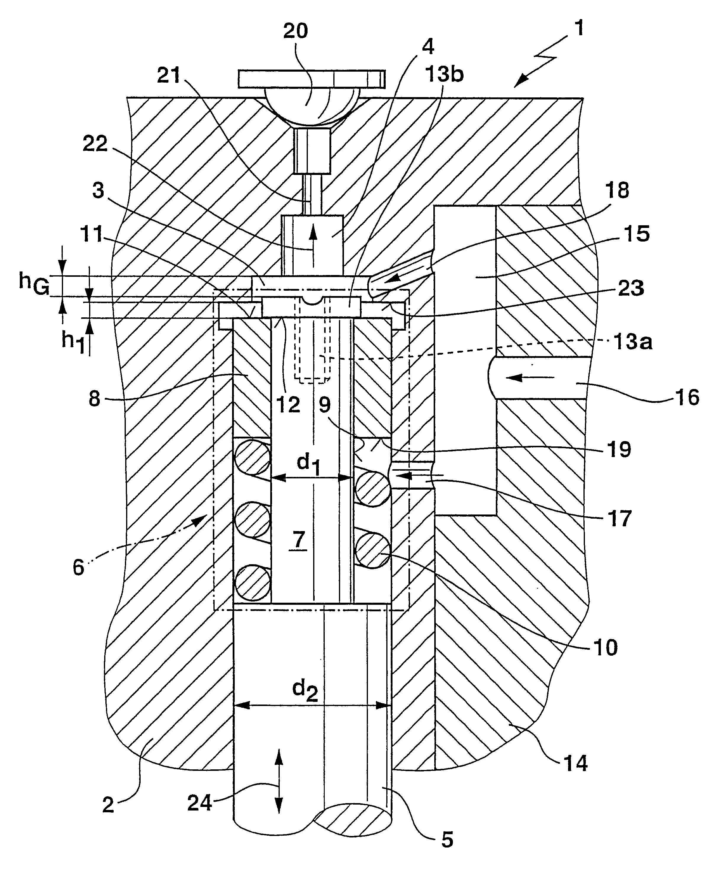 Valve control unit for a fuel injection valve