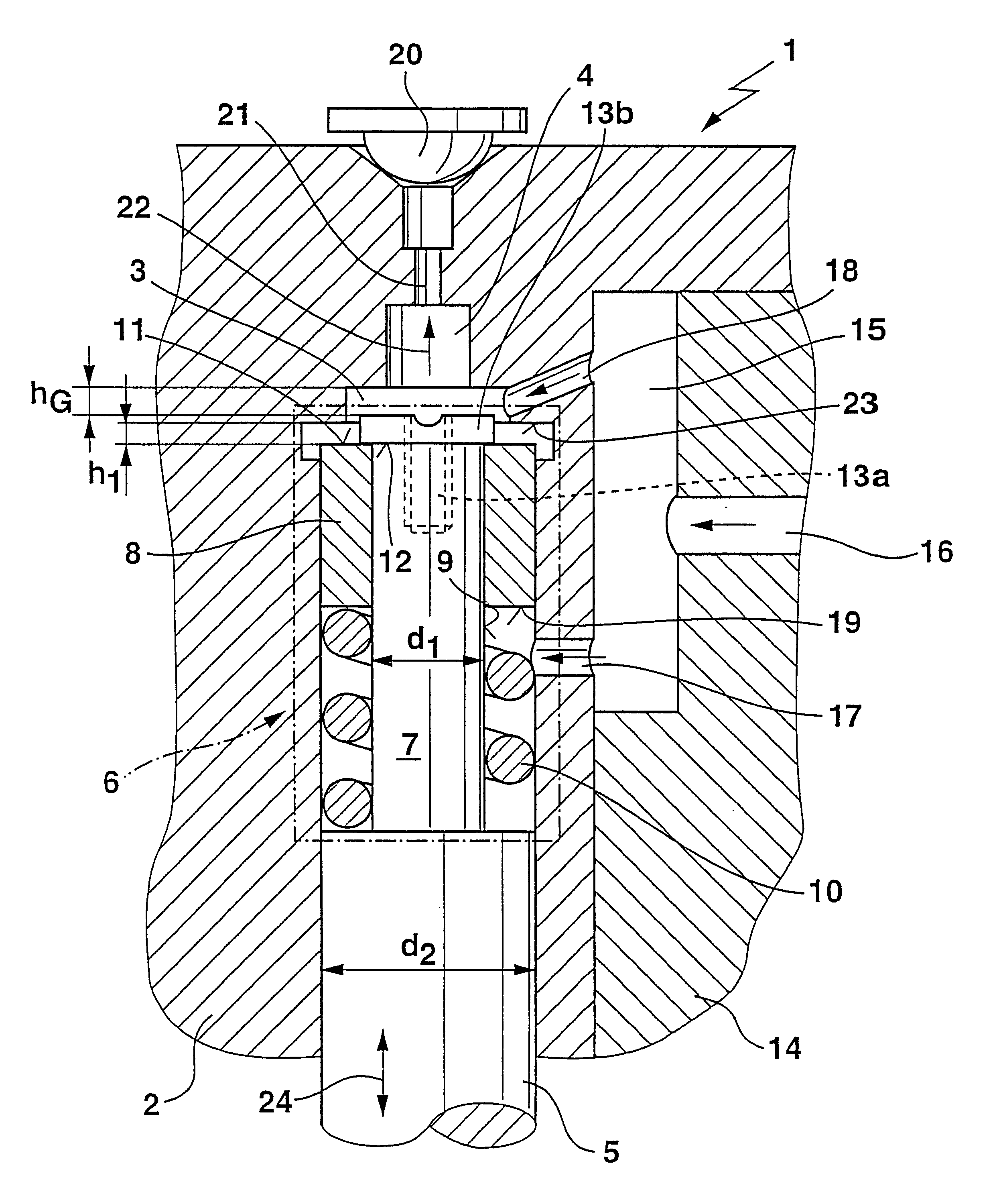 Valve control unit for a fuel injection valve