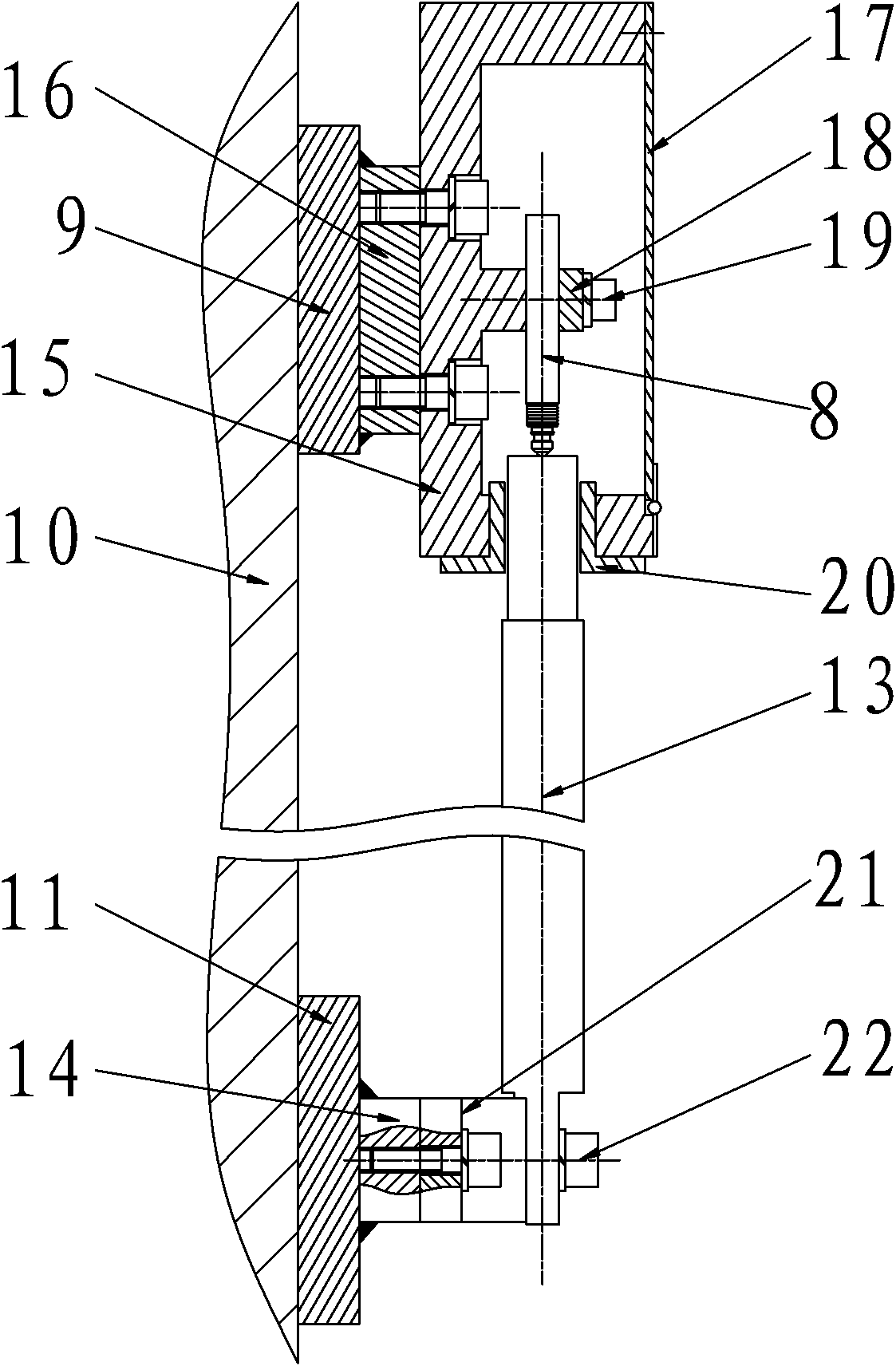 Method and device for multi-point on-line detection of digital hydraulic machine column stress