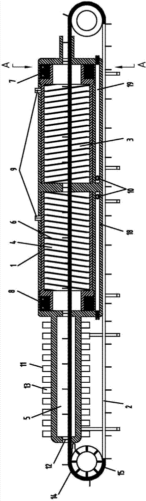 Automatic built-in pneumatic flow-guiding fastener acid-water washing dual-use groove