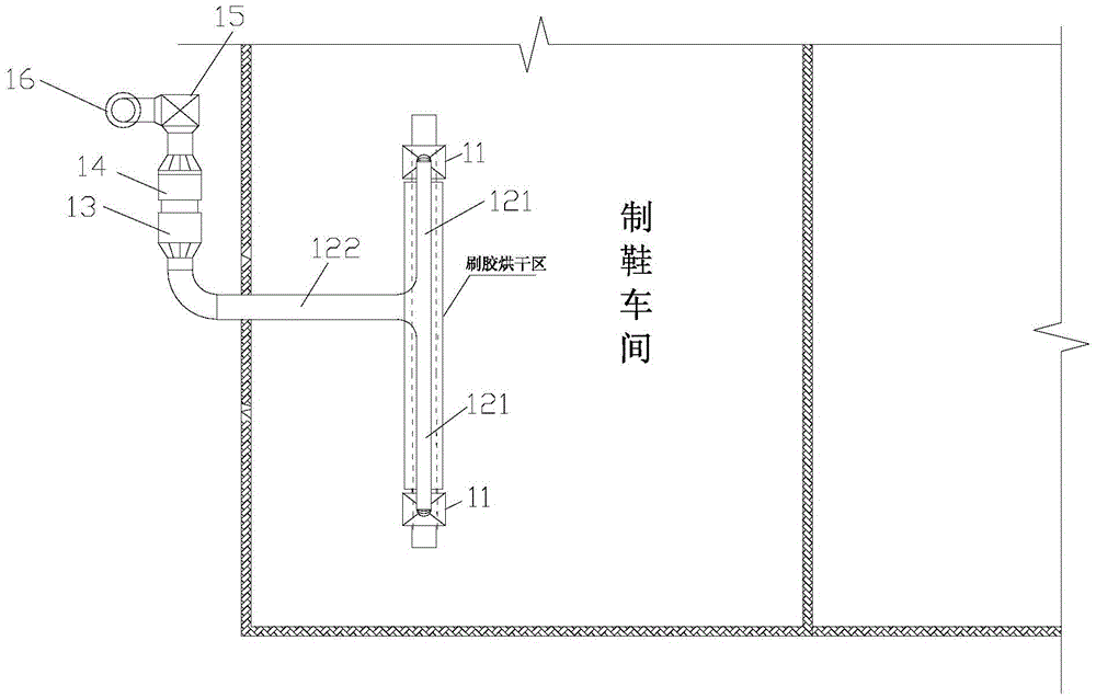 Organic waste gas purification device and purification method aiming at shoe production plant