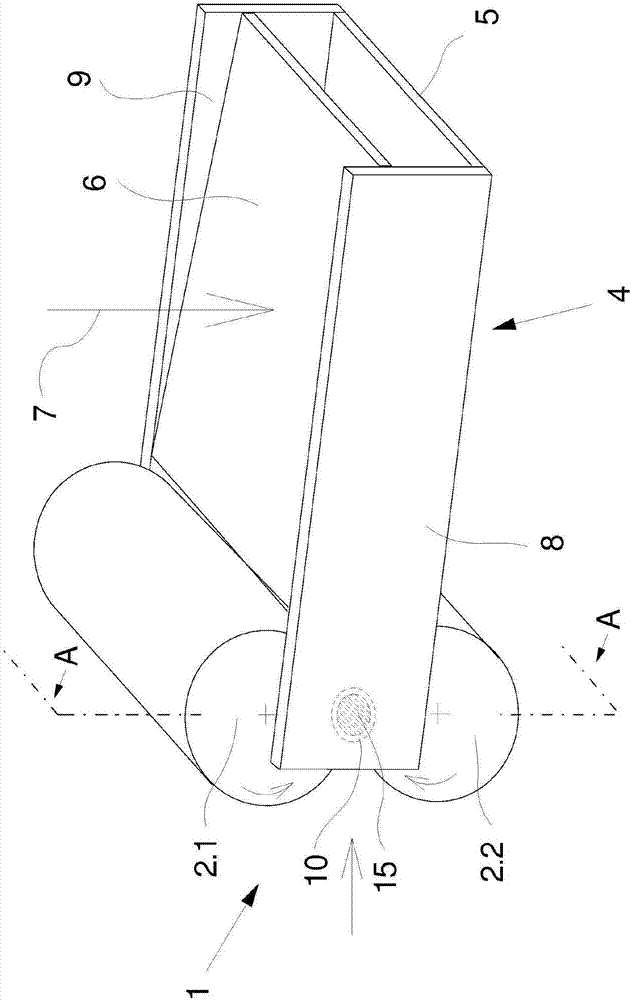 Device for crimping a tow