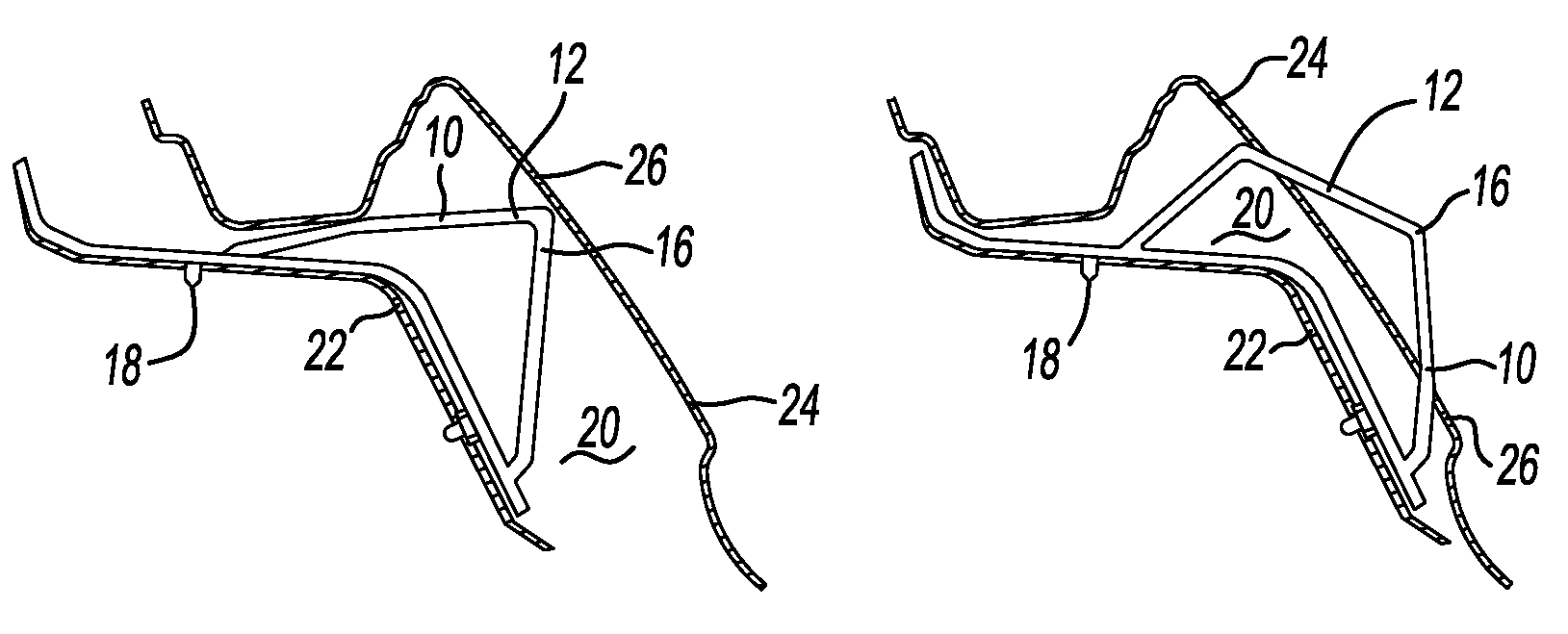 Load actuated baffle