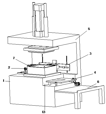 Falling device of stamping and drawing die