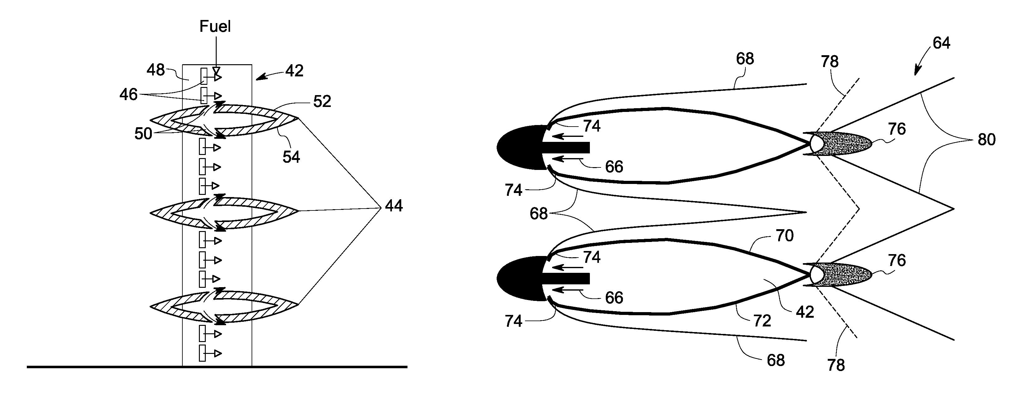 Aerodynamic pylon fuel injector system for combustors