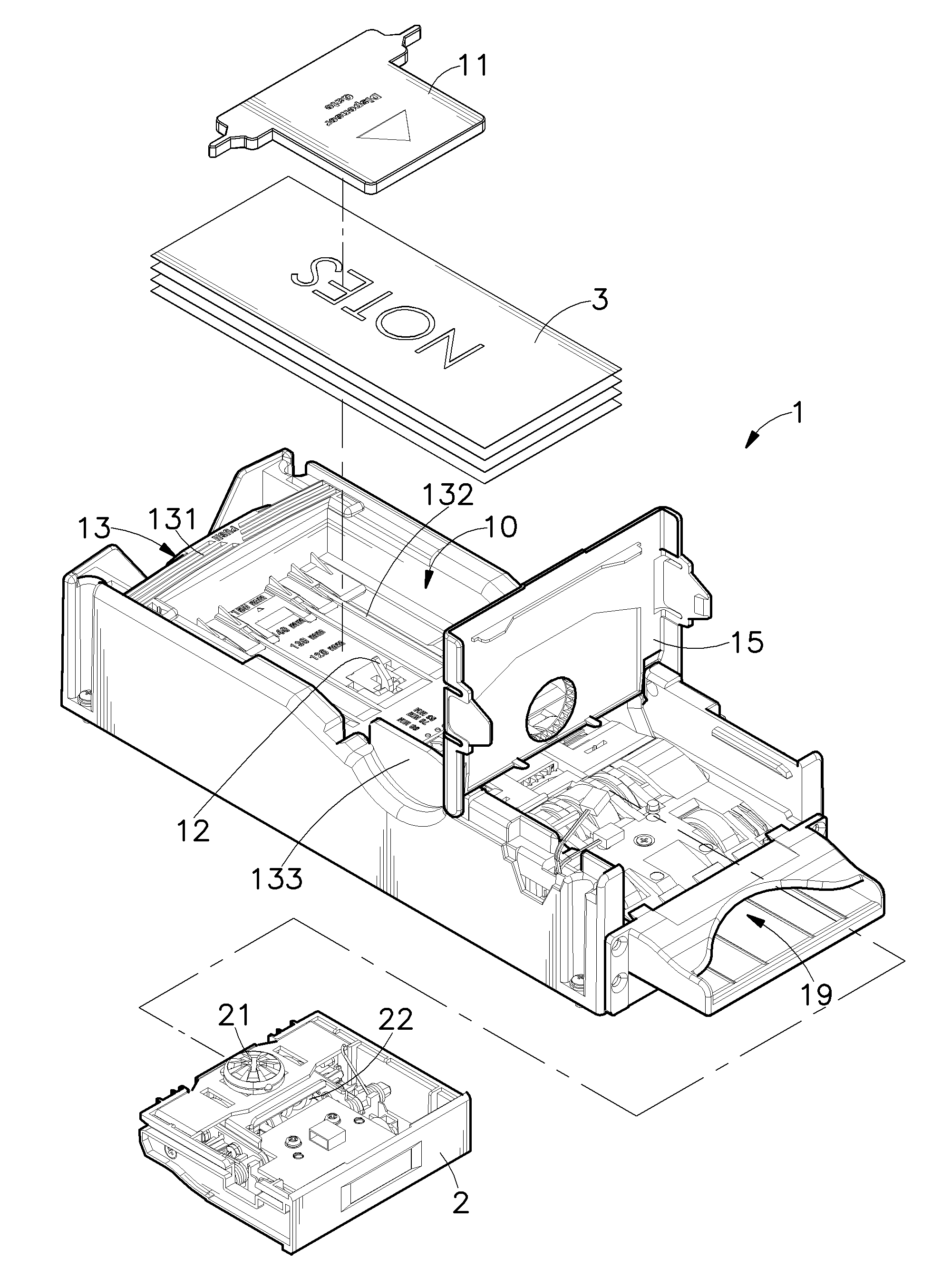 Card dispenser having a mobile sensor holder box