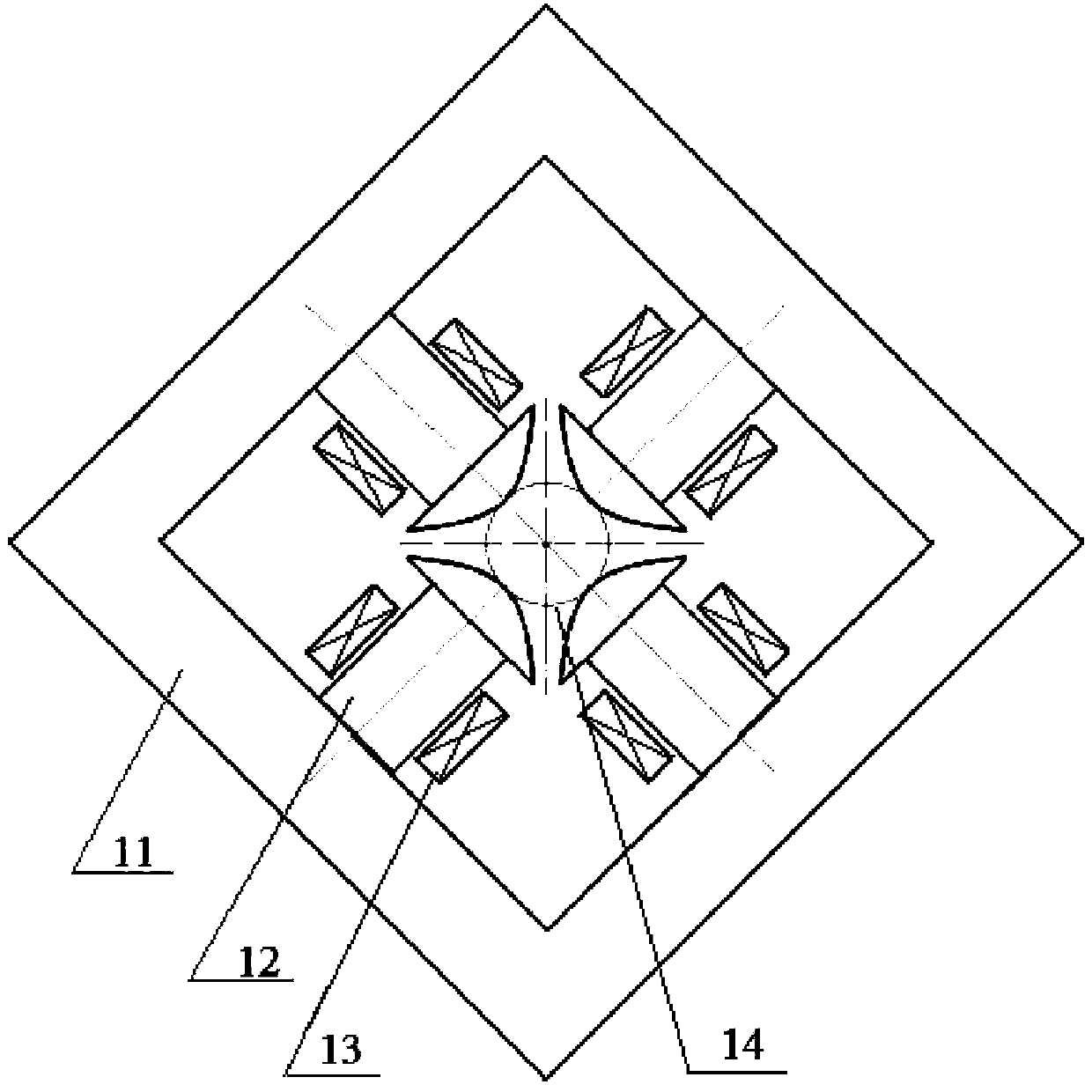 Three-unit magnetic quadrupole lens system and manufacturing method thereof