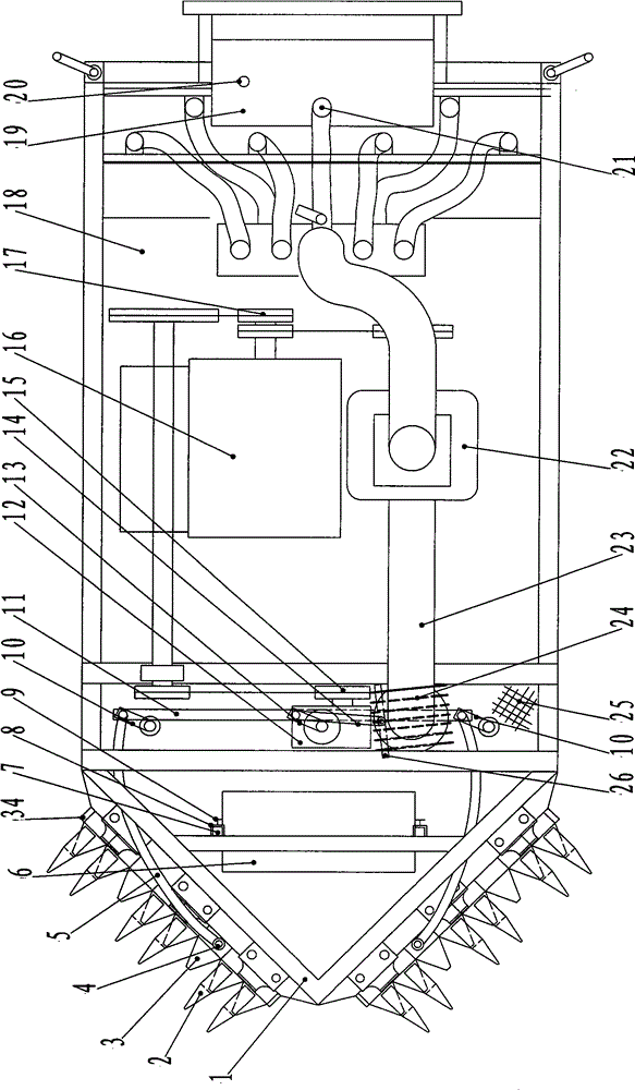 Cutting rod lotus root digging machine