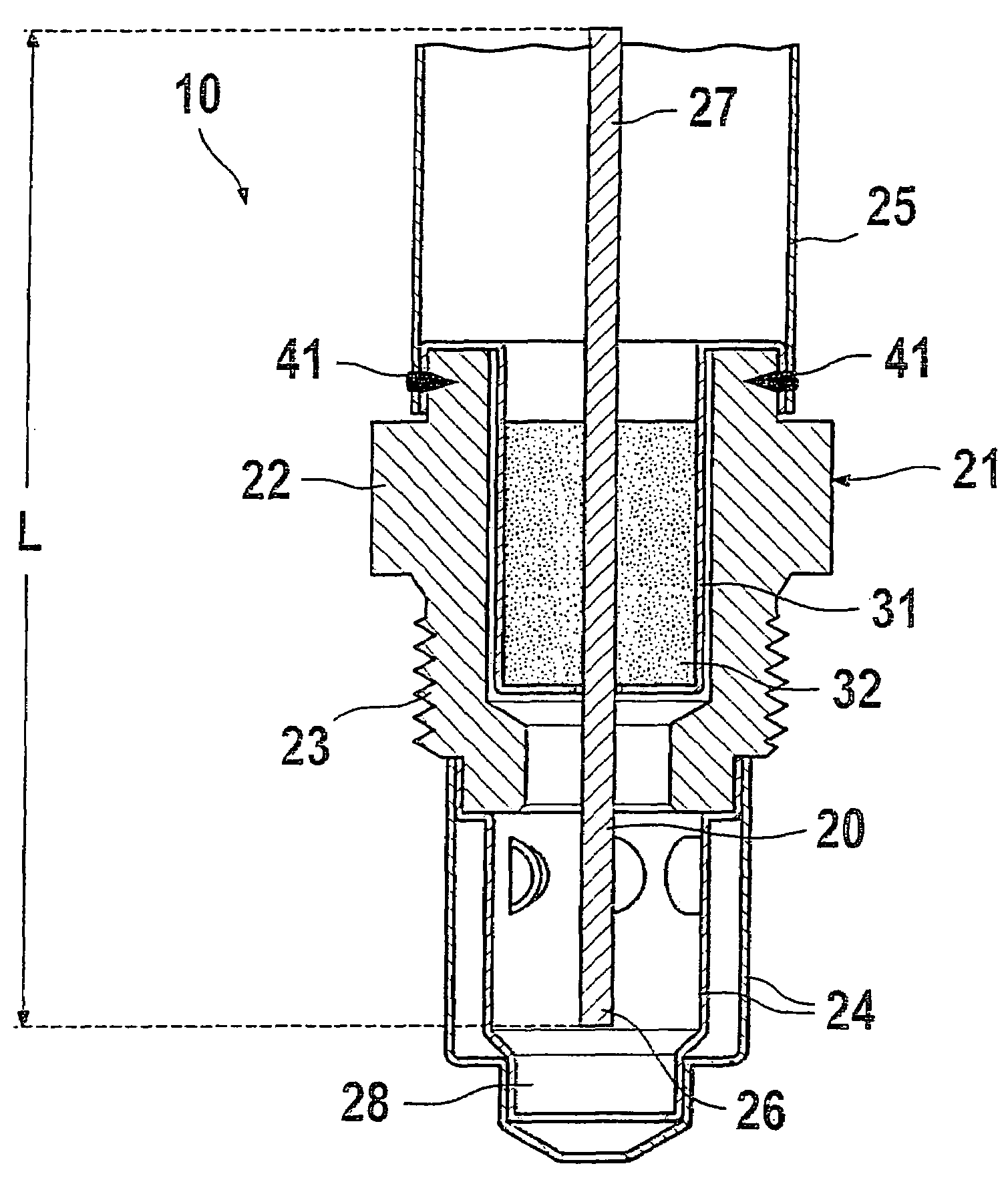 Gas sensor and method for production thereof