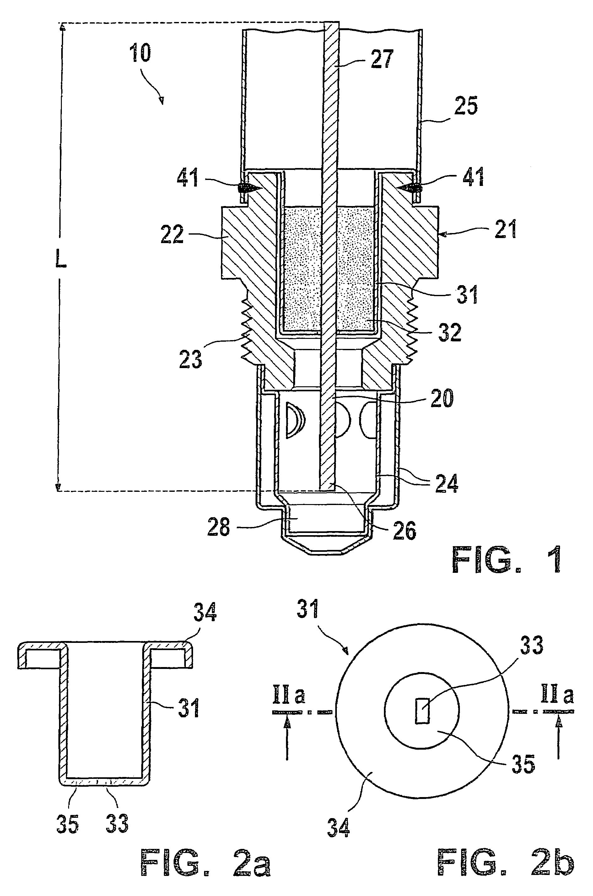 Gas sensor and method for production thereof